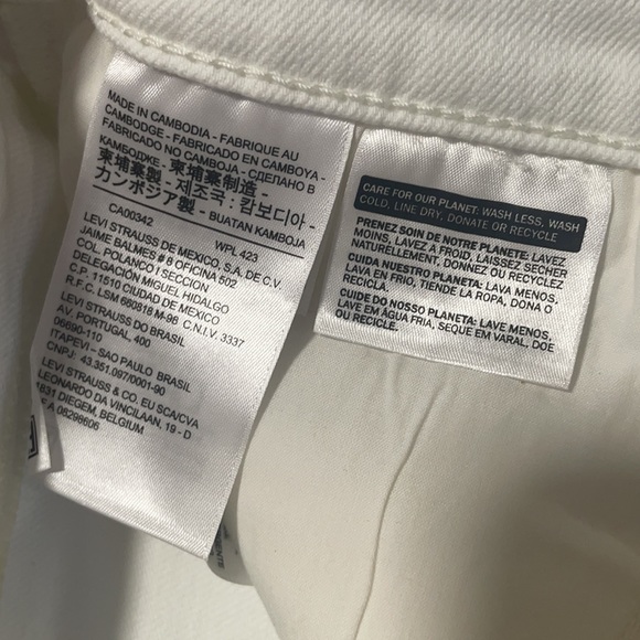 NWT Levi’s white high rise slim through hip shorts - Picture 8 of 16